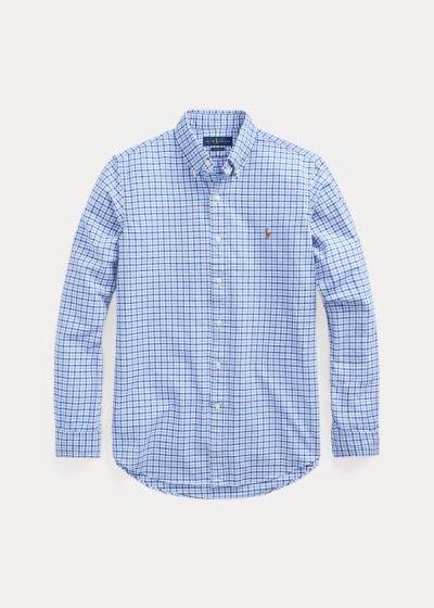 Camisa Oxford Polo Ralph Lauren Hombre Azules / Azul Marino Multicolor - Classic Fit Plaid - EOGRW04